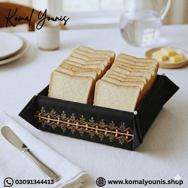 Handmade Bread Basket Set with Bread Warmer & Cutlery Basket