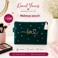 Dark Green Embroidered Makeup Pouch