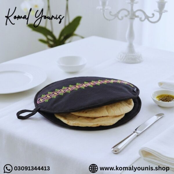 Handmade Bread Basket Set with Bread Warmer & Cutlery Basket