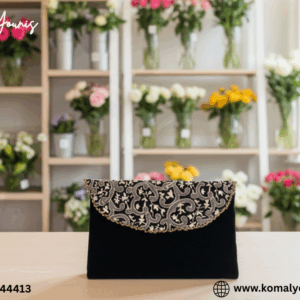 Embroidered Velvet Clutch