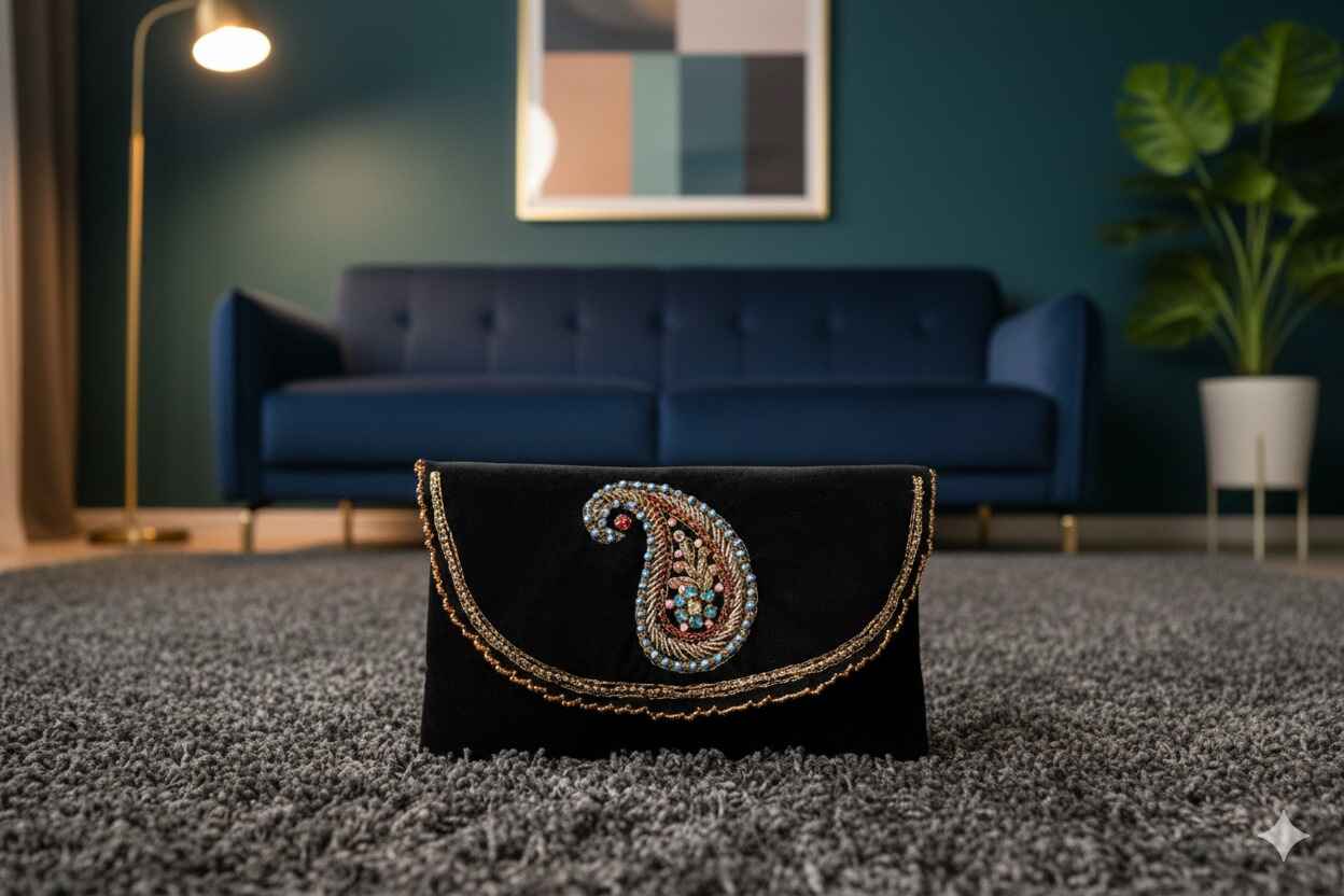Black Embroidered Bag - Image 2