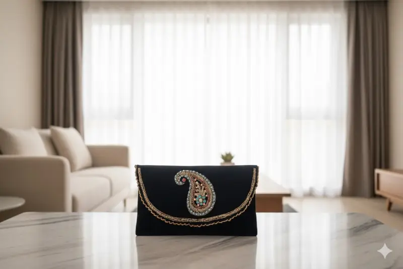 Black Embroidered Bag - Image 3