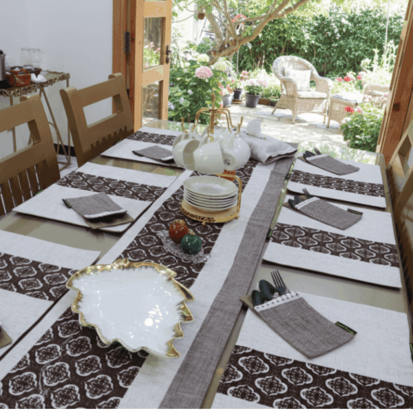 Floral-Hive-Stem-Brown-Table-Set-komal-younis-shop