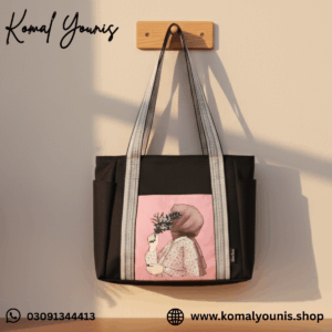 Hijab Girl Black Canvas Tote Bag