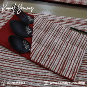 Crimson Striped Dining Table Cover - Image 3