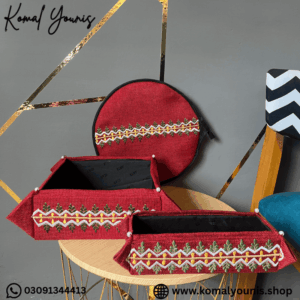 Handmade Bread Basket Set with Bread Warmer & Cutlery Basket