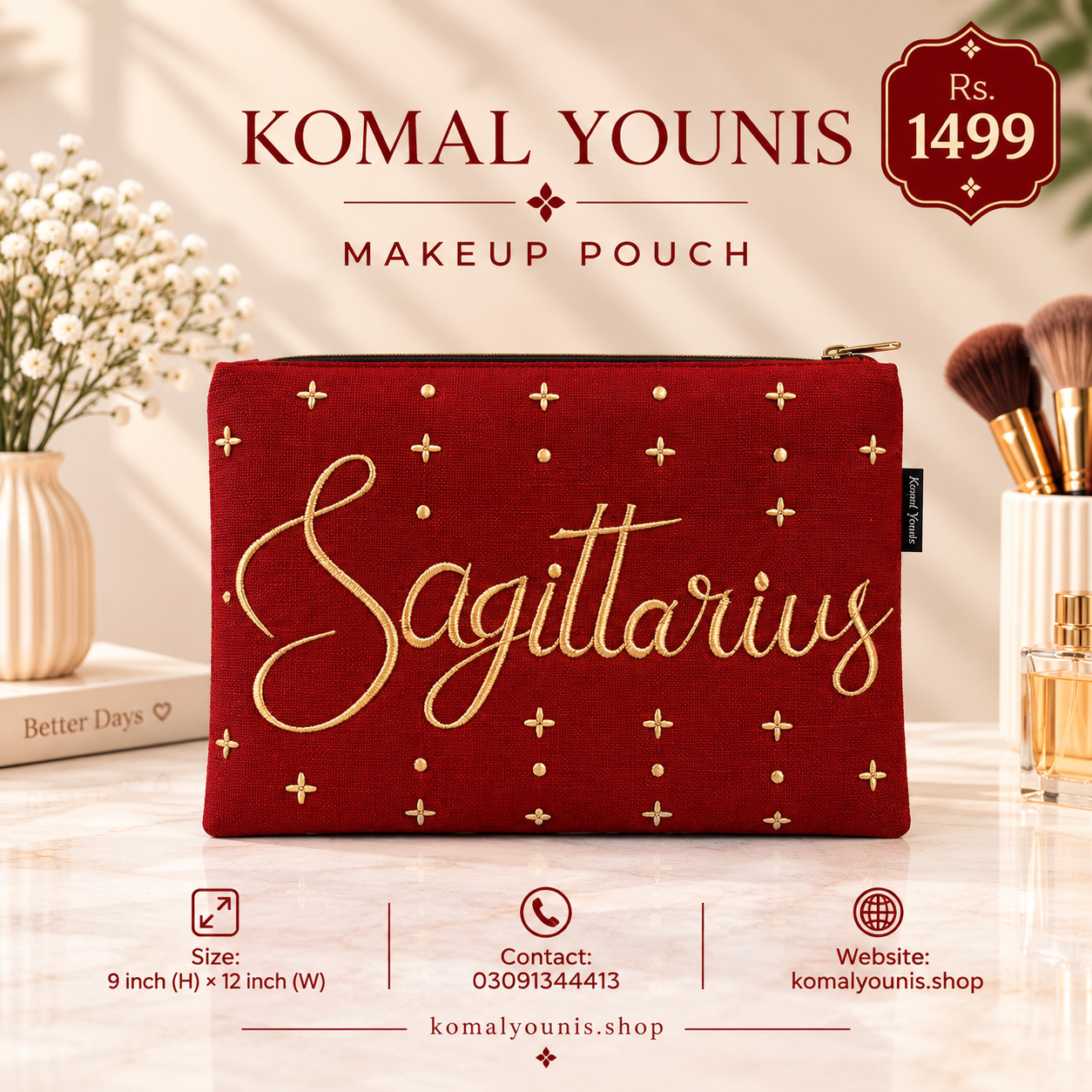 saggittarius-zodiac-makeup-pouch-in-red-jute-with-gold-embroidery