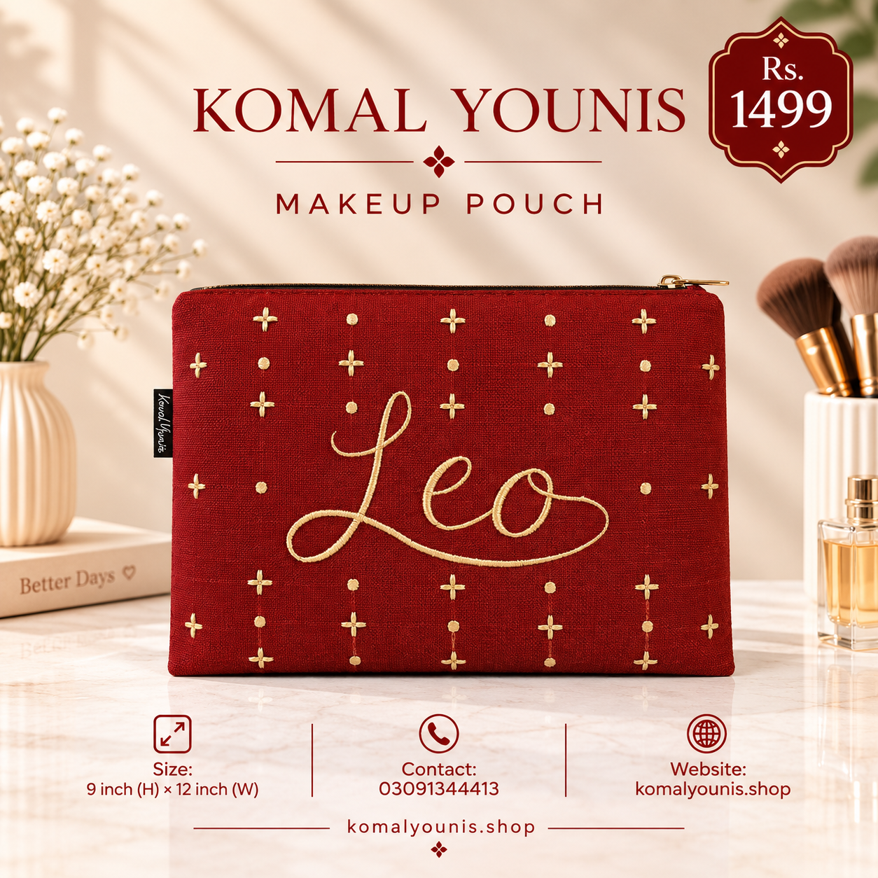 leo-zodiac-makeup-pouch-in-red-jute-with-gold-embroidery