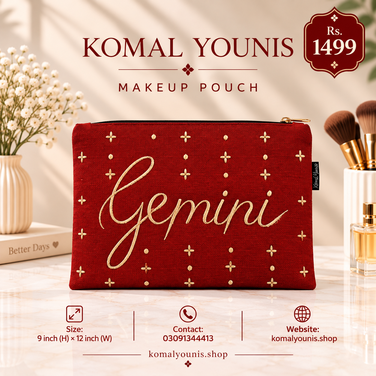 gemini-zodiac-makeup-pouch-in-red-jute-with-gold-embroidery